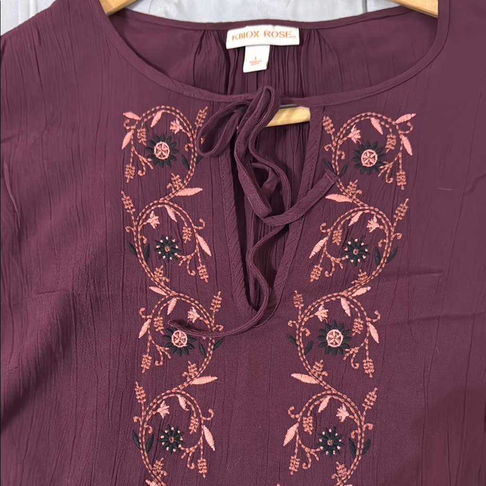 Knox Rose Burgundy Long Sleeve Dress - Picture 5 of 5